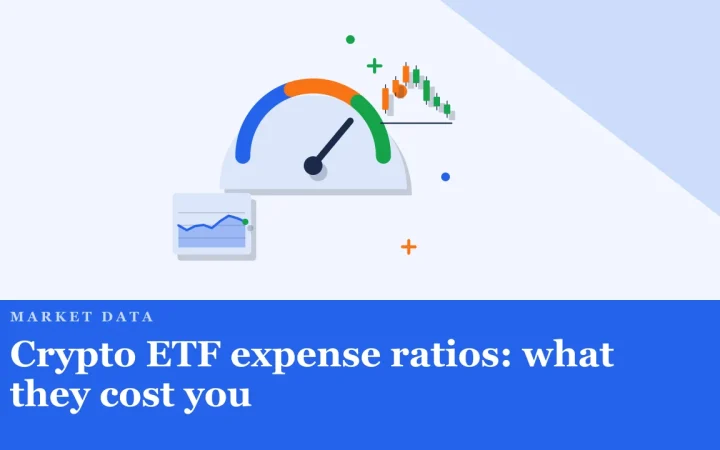 Коэффициенты расходов крипто-ETF: во сколько они вам обходятся: иллюстрация с индикатором комиссий и графиком цены