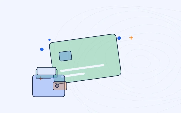 Иллюстрация криптокарты с криптокошельком для руководства «Основы криптовалют»