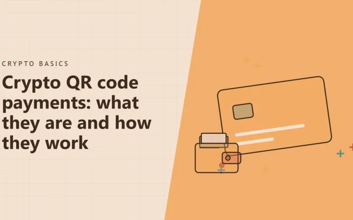 Оплата по крипто-QR-коду: что это и как работает: иллюстрация криптокарты и криптокошелька