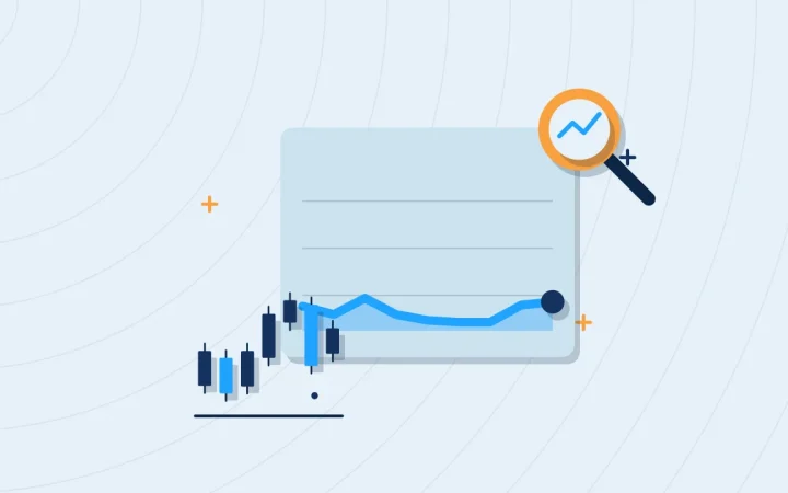 Иллюстрация графика цены с графиком свечей для руководства Market Data