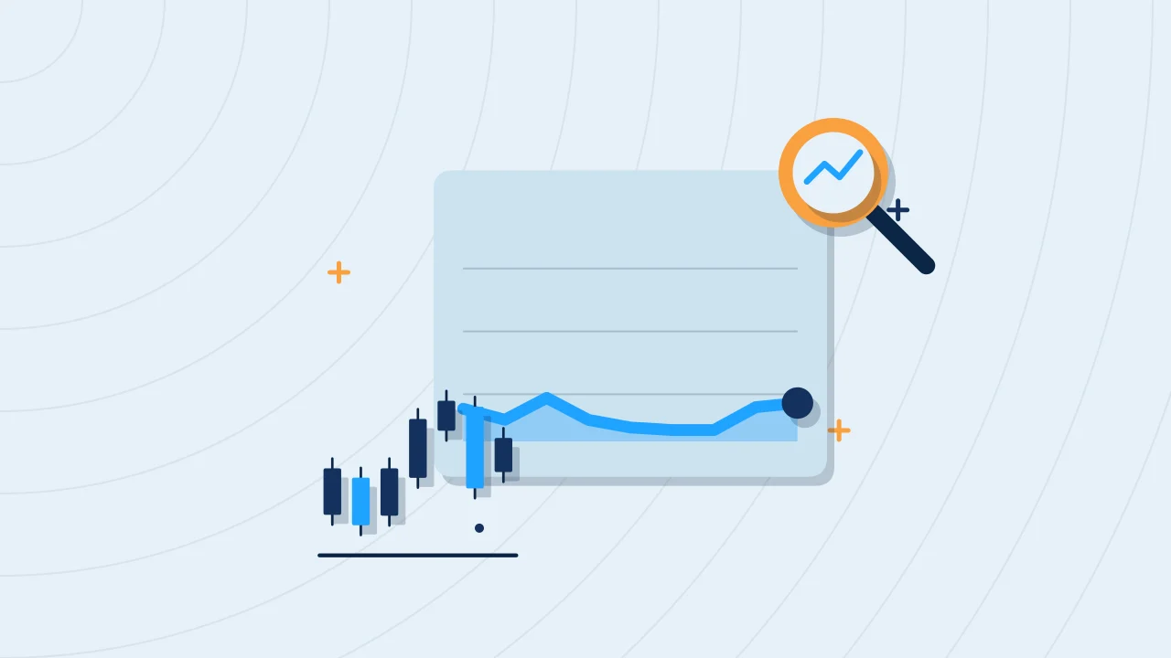 Иллюстрация графика цены с графиком свечей для руководства Market Data