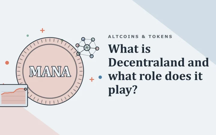 Что такое Decentraland и какую роль он играет?: иллюстрация монеты и графика цены