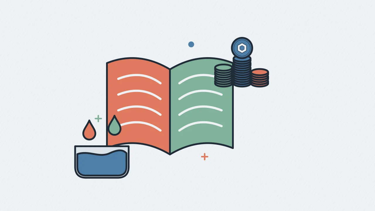 Иллюстрация открытой книги с пулом ликвидности для руководства по DeFi & Web3