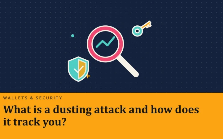 Что такое dusting-атака и как она отслеживает вас?: иллюстрация с лупой над графиком и щитом безопасности