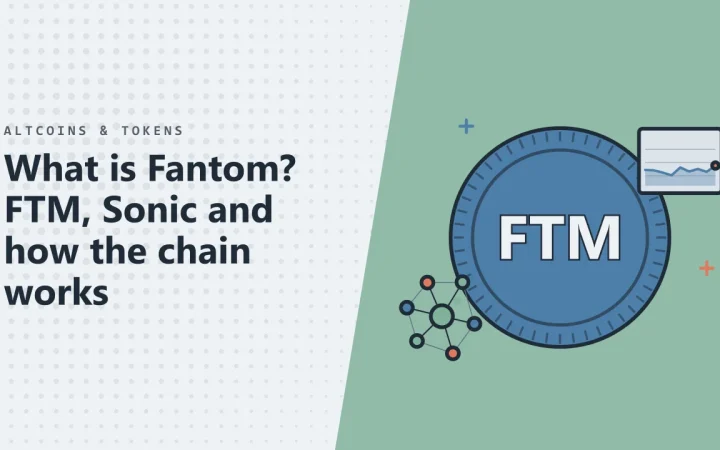 Что такое Fantom? FTM, Sonic и как работает сеть: иллюстрация с монетой и сетью узлов