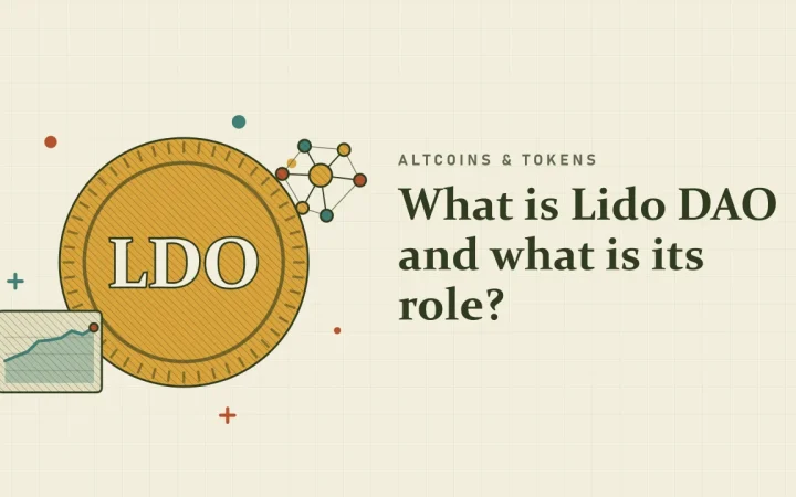 Что такое Lido DAO и какова его роль?: иллюстрация монеты и графика цены