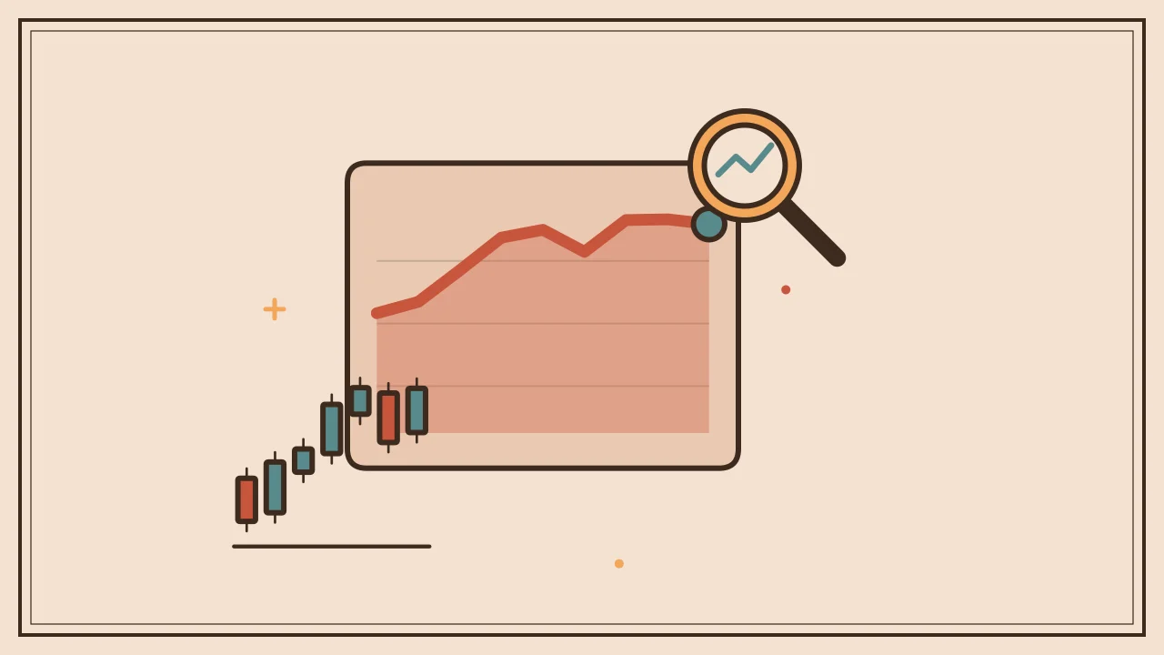 Иллюстрация графика цены с графиком свечей для руководства Market Data