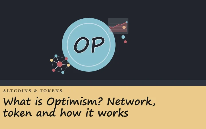 Что такое Optimism? Сеть, токен и как это работает: иллюстрация монеты и сети узлов