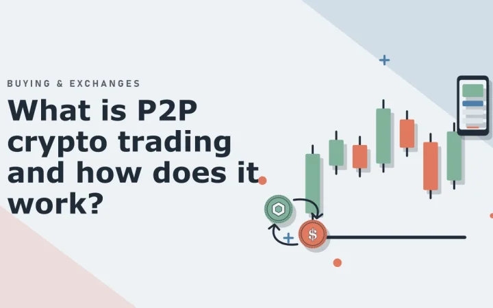 Что такое P2P-торговля криптовалютой и как она работает?: иллюстрация свечного графика и двух обмениваемых монет
