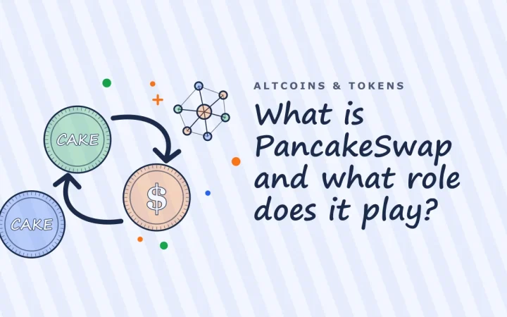 Что такое PancakeSwap и какую роль он играет?: иллюстрация двух обмениваемых монет и монеты