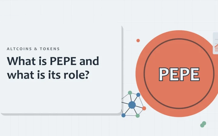 Что такое PEPE и какова его роль?: иллюстрация монеты и сети узлов