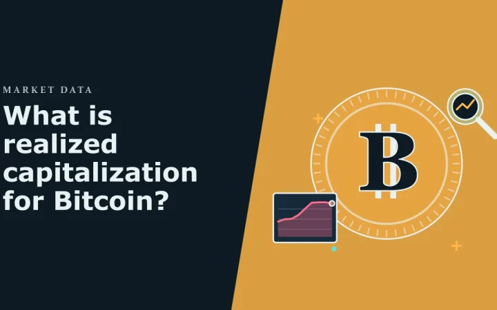 Что такое реализованная капитализация для Bitcoin?: иллюстрация с монетой и ценовым графиком