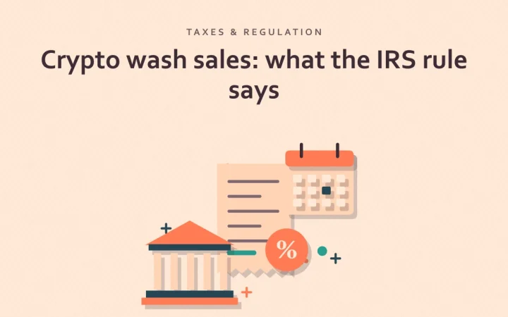 Wash sales в криптовалюте: что говорит правило IRS: иллюстрация налоговой квитанции и здания регулятора