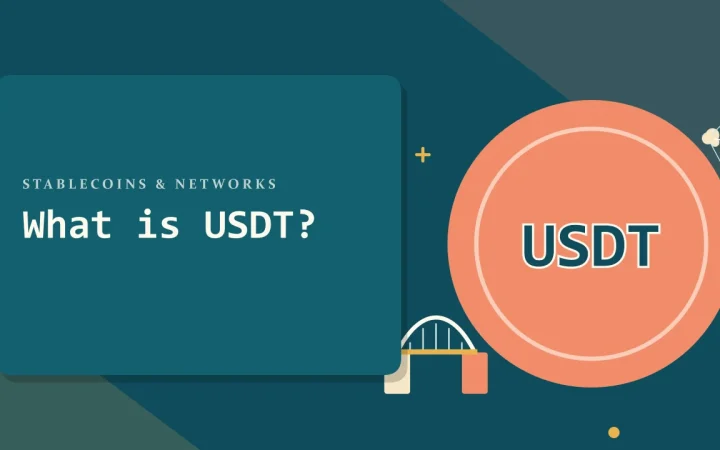 Что такое USDT?: иллюстрация монеты и моста между двумя цепочками