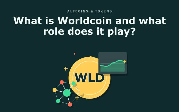 Что такое Worldcoin и какую роль он играет?: иллюстрация с монетой и сетью узлов