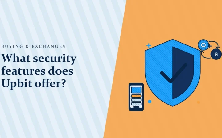 Какие функции безопасности предлагает Upbit?: иллюстрация щита безопасности и мобильного приложения